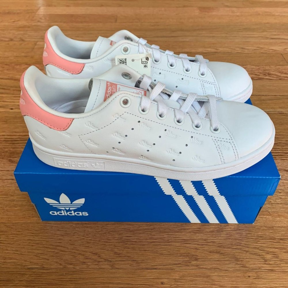 Adidas Stan Smith White/Glow Pink Womens Shoes